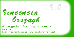 vincencia orszagh business card